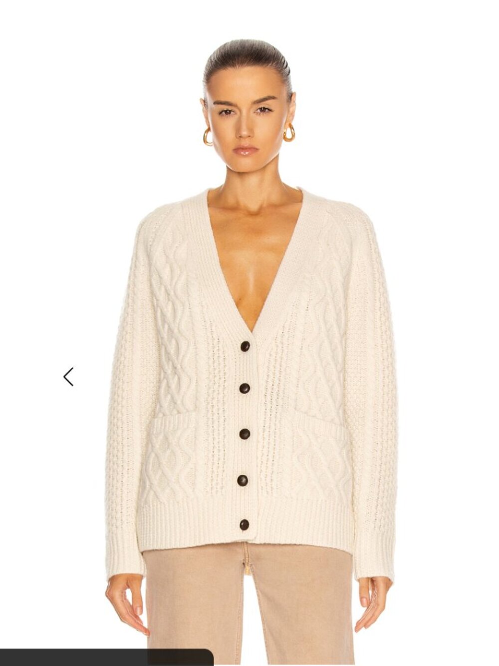 RE/DONE 50s Fisherman Cardigan Ivory Size Small - Picture 2 of 14